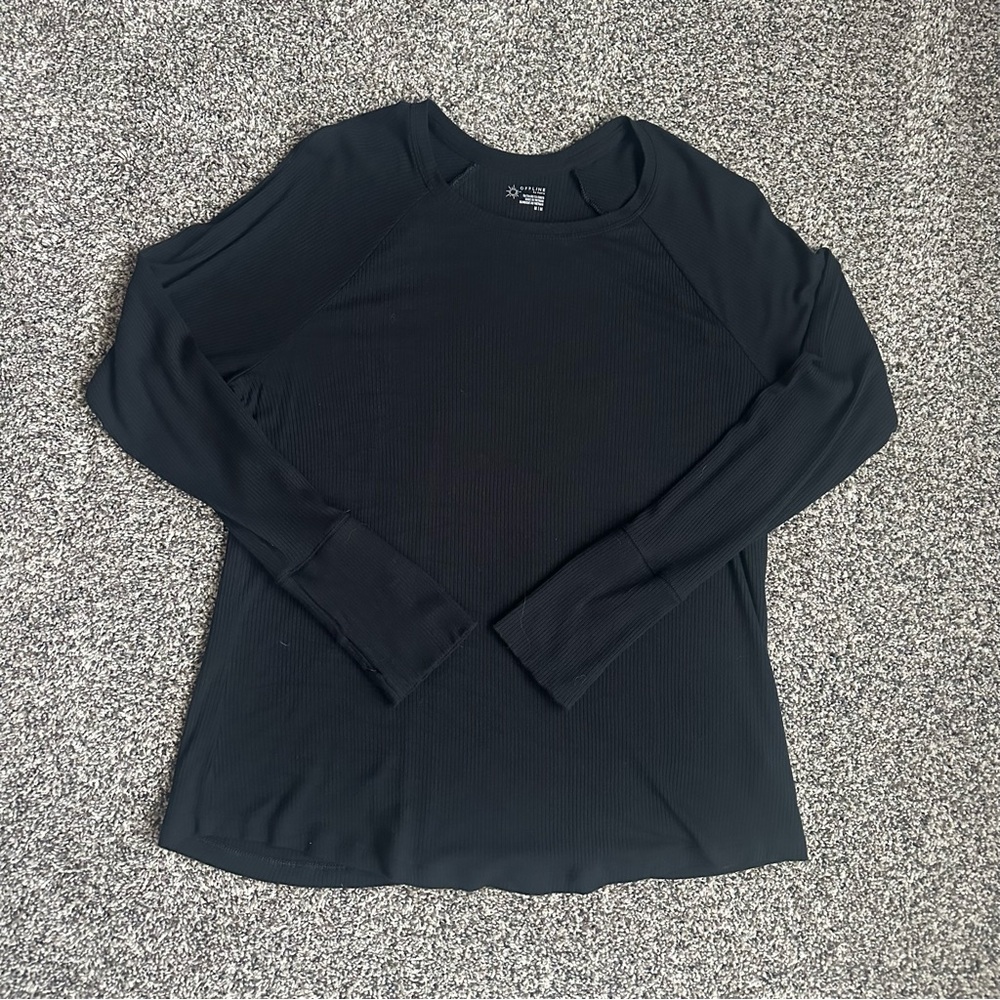 OFFLINE by Aerie Thumbs Up Ribbed Long Sleeve T-shirt